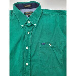 VTG Alexander Julian Colours Mens L Cotton Button Down Short Sleeve Shirt Green